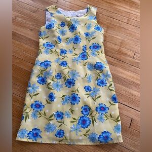 My Michelle Girl 8 Floral Yellow and Blue Kids Dress Sleeveless
